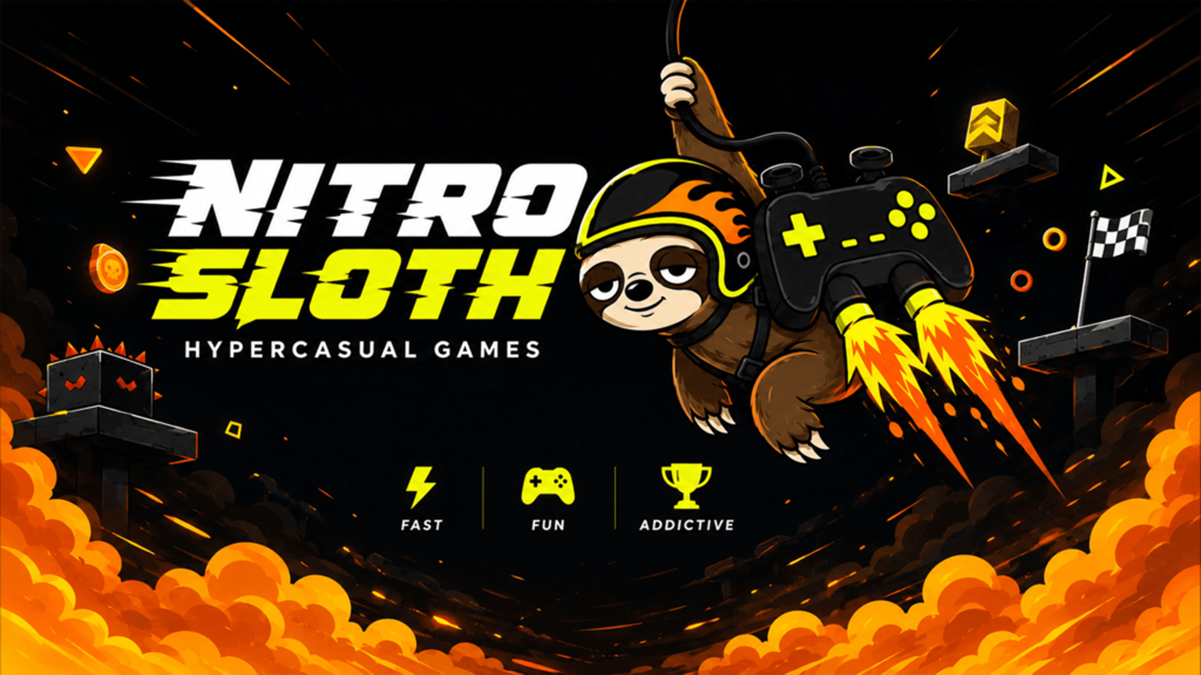 Nitro Sloth Games Mascot & Branding Banner